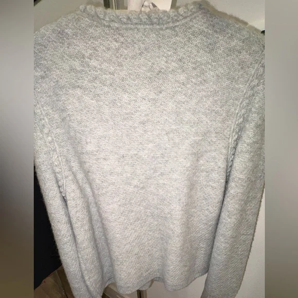 J.Crew Embellished Cardigan Lady Jacket Grey Rhinestones Medium NWT - Picture 7 of 14